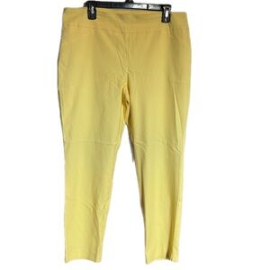 Charter Club Sunny Yellow Pull On Pants Womens 16P Petite Slim Stretch Career